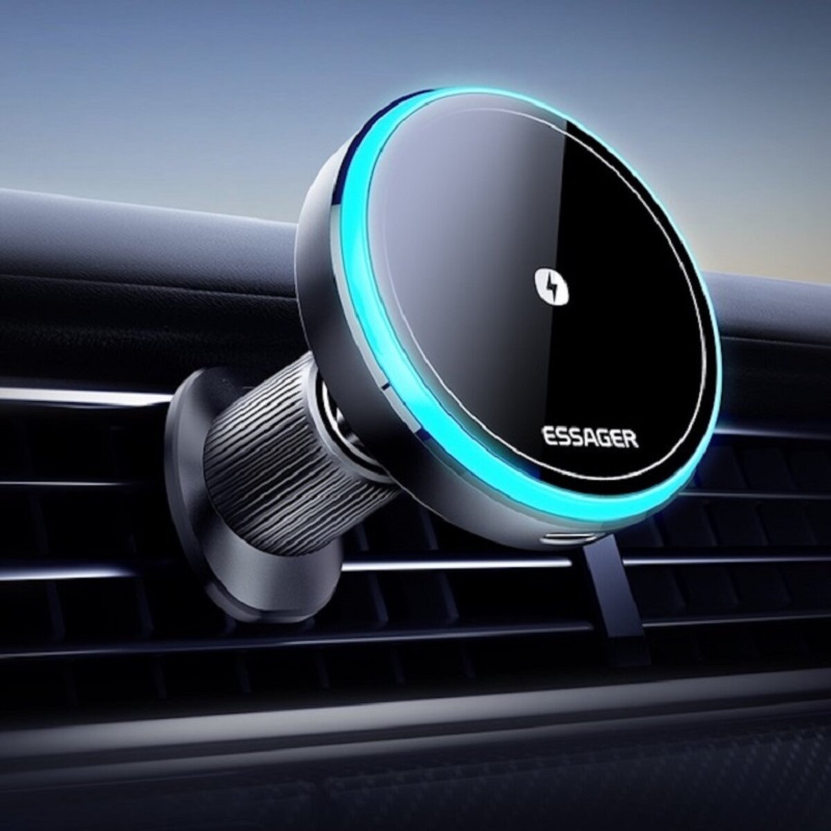 Автотримач для телефона ESSEGER element magnetic wireless charging car holder 15W black (EZJCFK-YS01-Z) на картинке №5