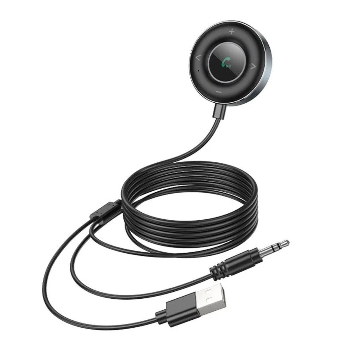 Bluetooth-ресивер BOROFONE BC58 Gamble car AUX BT receiver with cable Metal Gray (6941991113208) на картинке №1