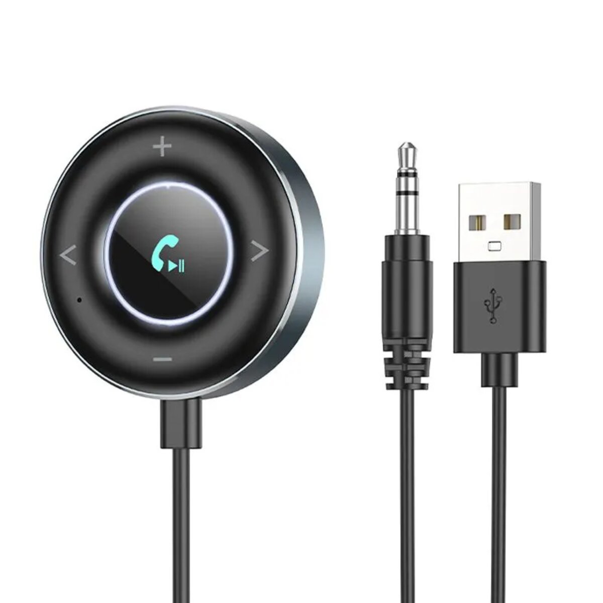 Bluetooth-ресивер BOROFONE BC58 Gamble car AUX BT receiver with cable Metal Gray (6941991113208) на картинке №2