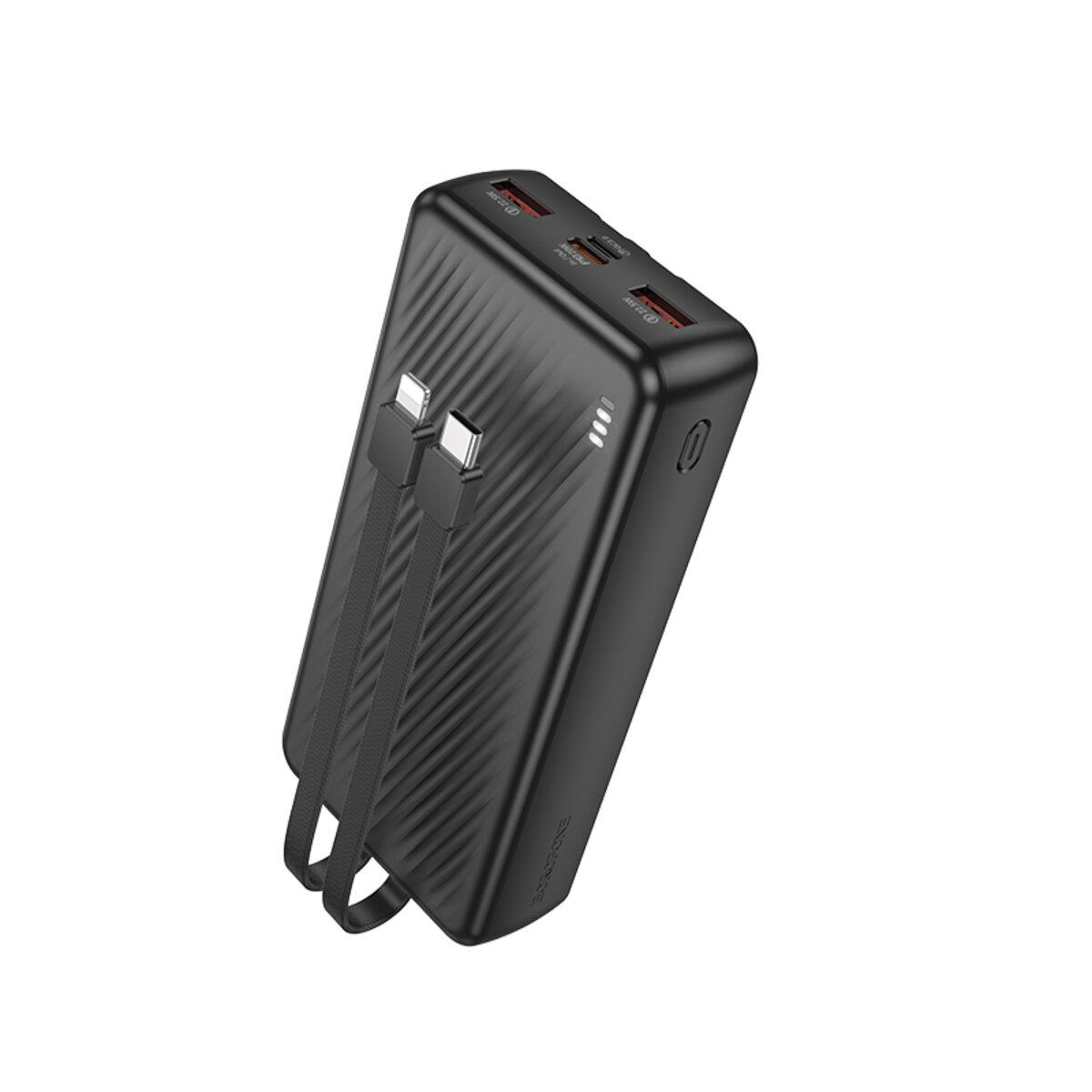 Зовнішній акумулятор BOROFONE BJ57A Graceful 22.5W+PD20W fully compatible power bank with cable (20000mAh) Black на картинке №1
