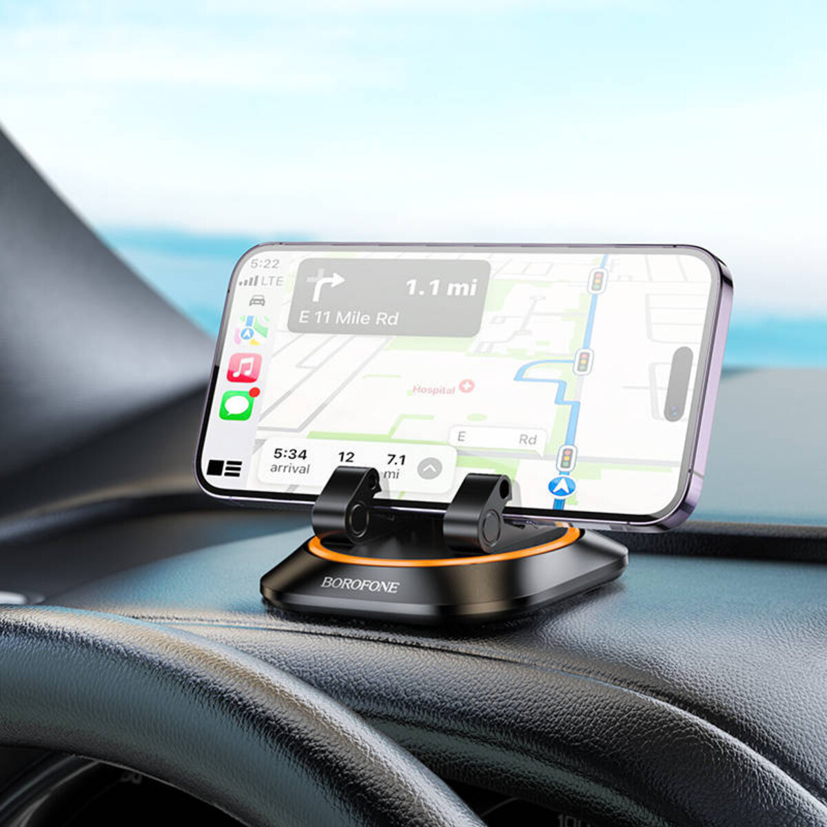 Автотримач для телефона BOROFONE BH116 Vicktory car holder for dashboard Black (6941991112997) на картинке №7