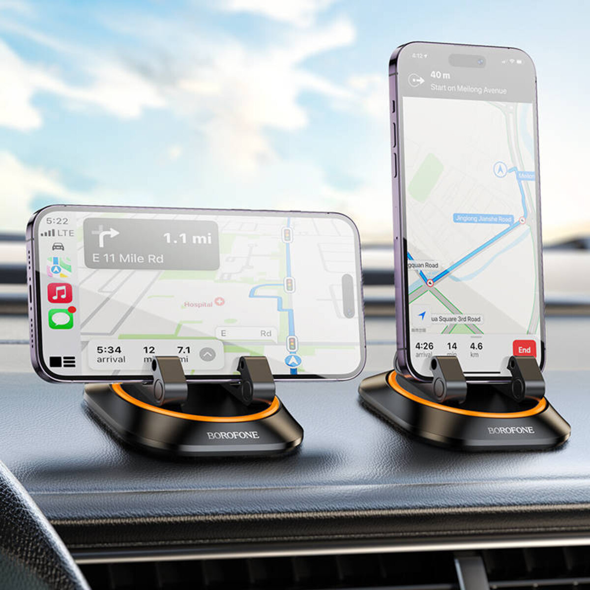 Автотримач для телефона BOROFONE BH116 Vicktory car holder for dashboard Black (6941991112997) на картинке №8
