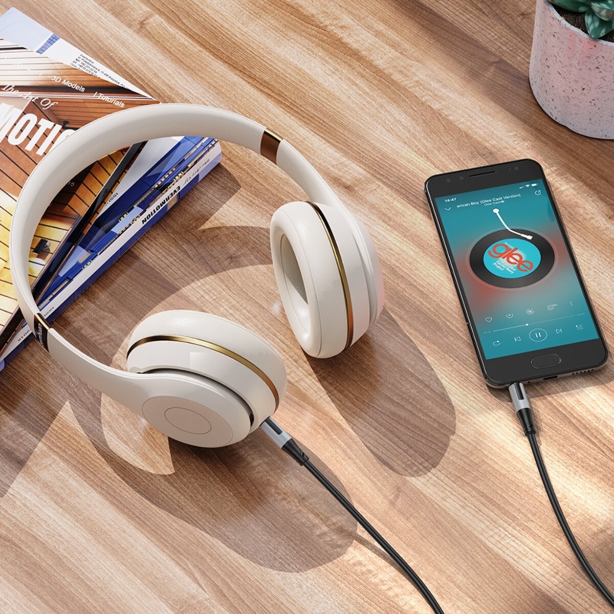 Аудіо-кабель BOROFONE BL19 Creator AUX audio cable Black (6941991108310) смотреть фото №5