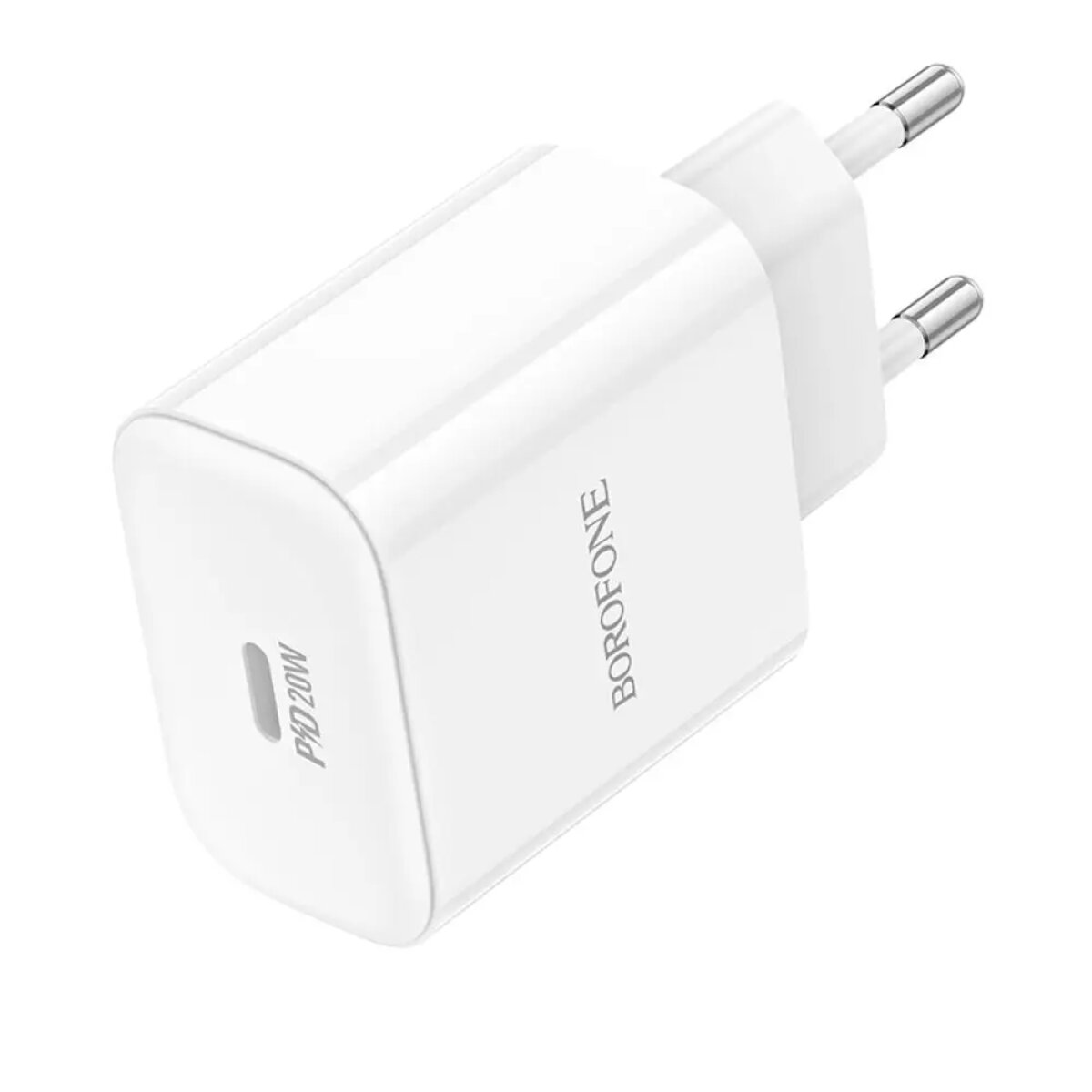 Мережевий зарядний пристрій BOROFONE BA81A single port PD20W charger(EU) White Фотографія №3 Мережевий зарядний пристрій BOROFONE BA81A single port PD20W charger(EU) White на малюнкі №3