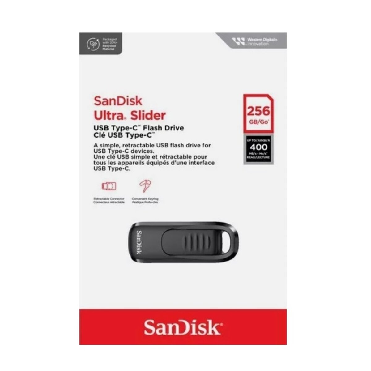 Флеш-накопичувач SanDisk USB 3.2 Gen1 Ultra Slider Type-C 256Gb (400 Mb/s) (SDCZ480-256G-G46) Фото 1 Флеш-накопичувач SanDisk USB 3.2 Gen1 Ultra Slider Type-C 256Gb (400 Mb/s) (SDCZ480-256G-G46) на картинке №1