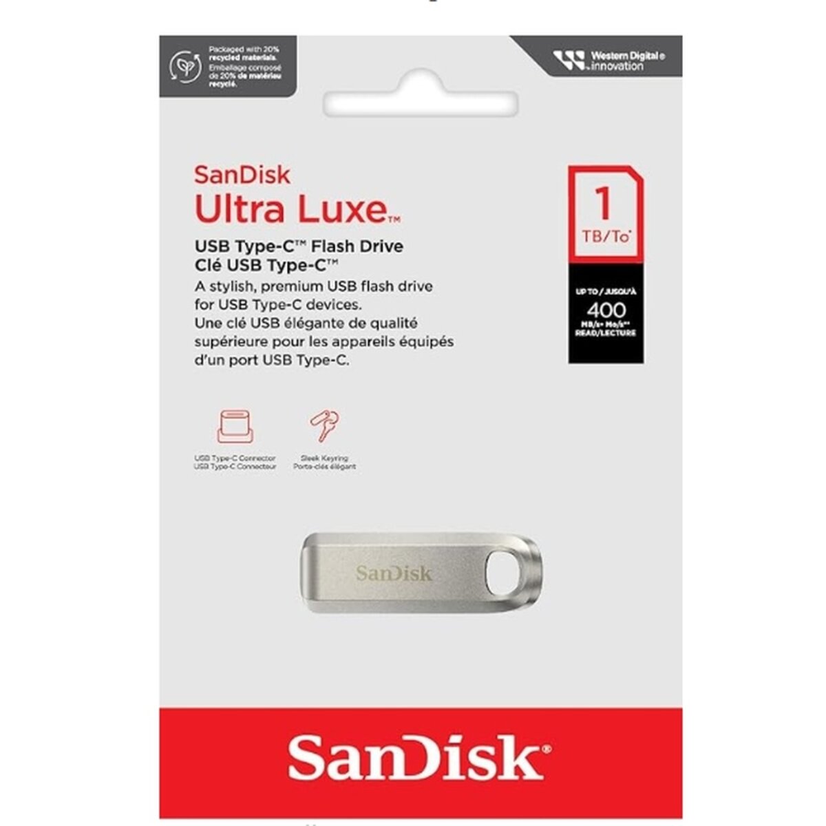 Флеш-накопичувач SanDisk USB 3.2 Gen1 Ultra Luxe Type-C 1Tb (400Mb/s) (SDCZ75-1T00-G46) на картинке №1