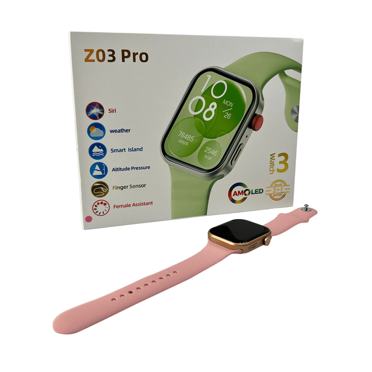 Смарт-годинник Fendior Z03 Pro IP65 Pink (Z03PPink) Фотографія №2 Смарт-годинник Fendior Z03 Pro IP65 Pink (Z03PPink) на малюнкі №2