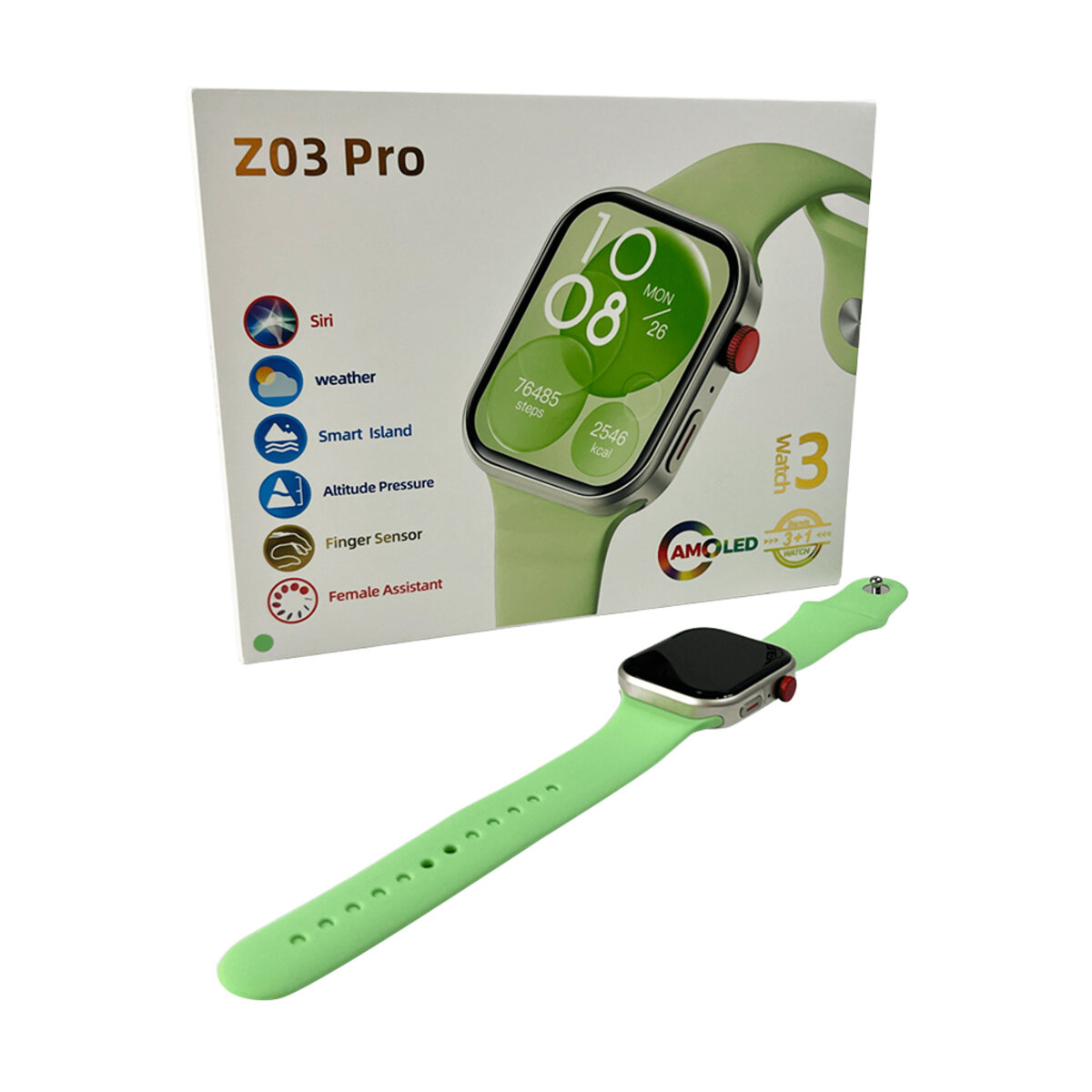 Смарт-годинник Fendior Z03 Pro IP65 Mint (Z03PMint) Фотографія №2 Смарт-годинник Fendior Z03 Pro IP65 Mint (Z03PMint) на малюнкі №2