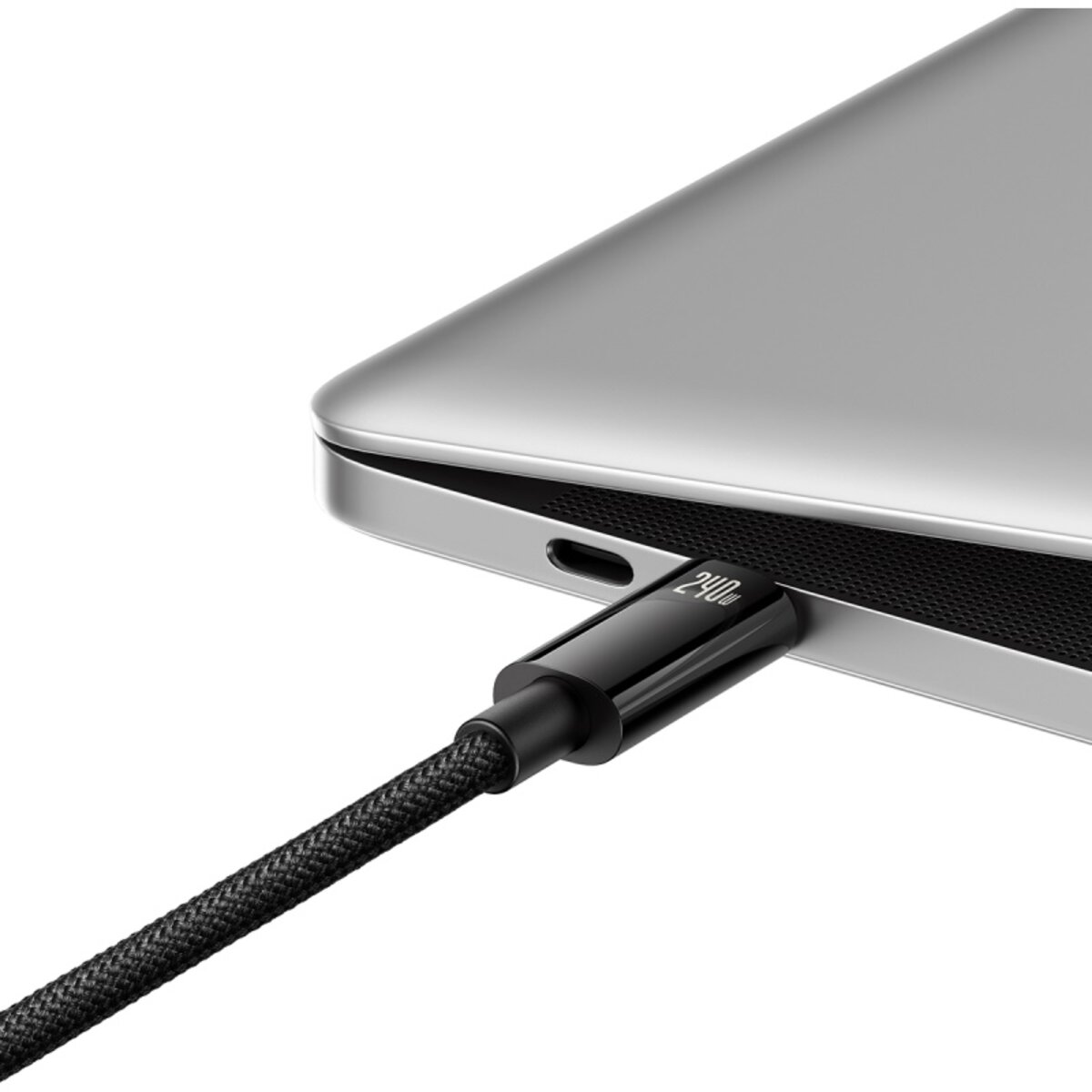 Кабель Baseus Tungsten Gold Fast Charging Data Cable Type-C to Type-C 240W 3m Black Фотографія №5 Кабель Baseus Tungsten Gold Fast Charging Data Cable Type-C to Type-C 240W 3m Black на малюнкі №5