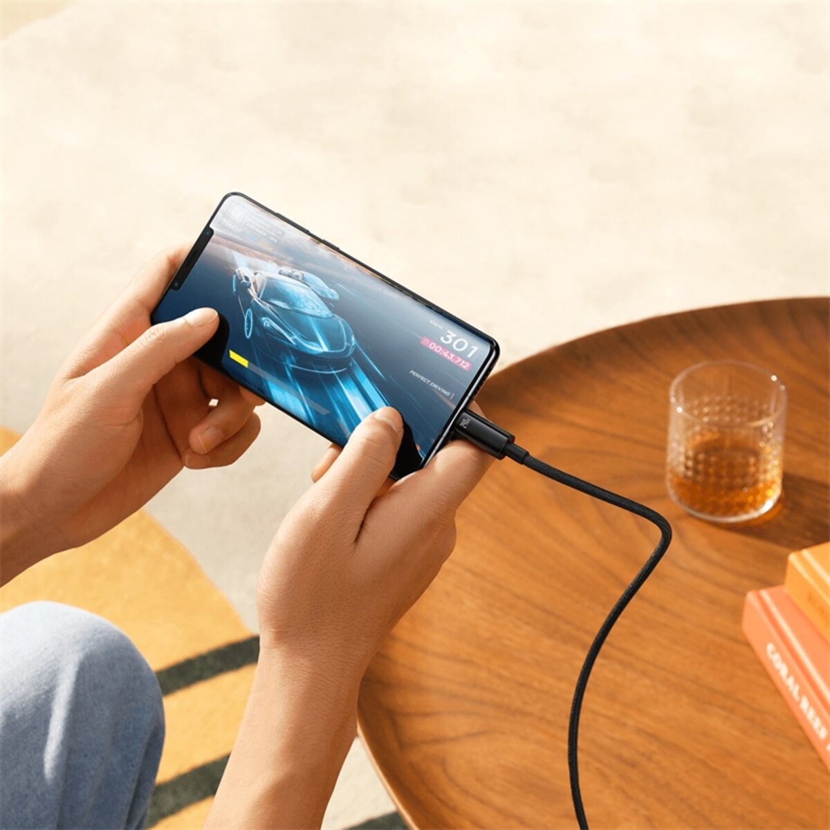 Кабель Baseus Tungsten Gold Fast Charging Data Cable Type-C to Type-C 240W 3m Black Фотографія №8 Кабель Baseus Tungsten Gold Fast Charging Data Cable Type-C to Type-C 240W 3m Black на малюнкі №8