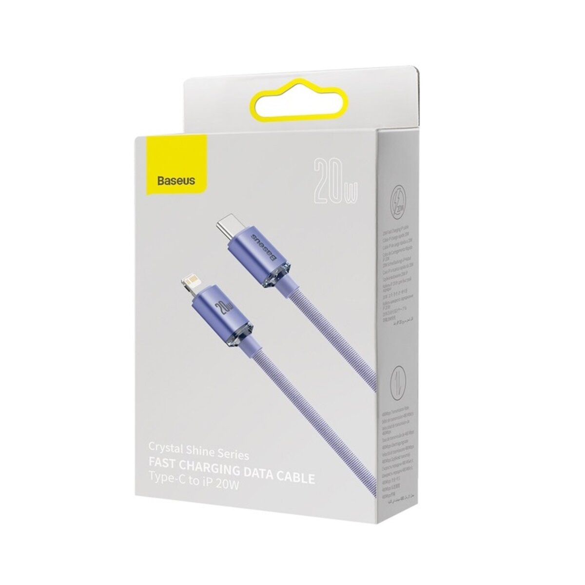 Кабель Baseus Crystal Shine Series Fast Charging Data Cable Type-C to iP 20W 2m Purple (CAJY000305) на картинке №2