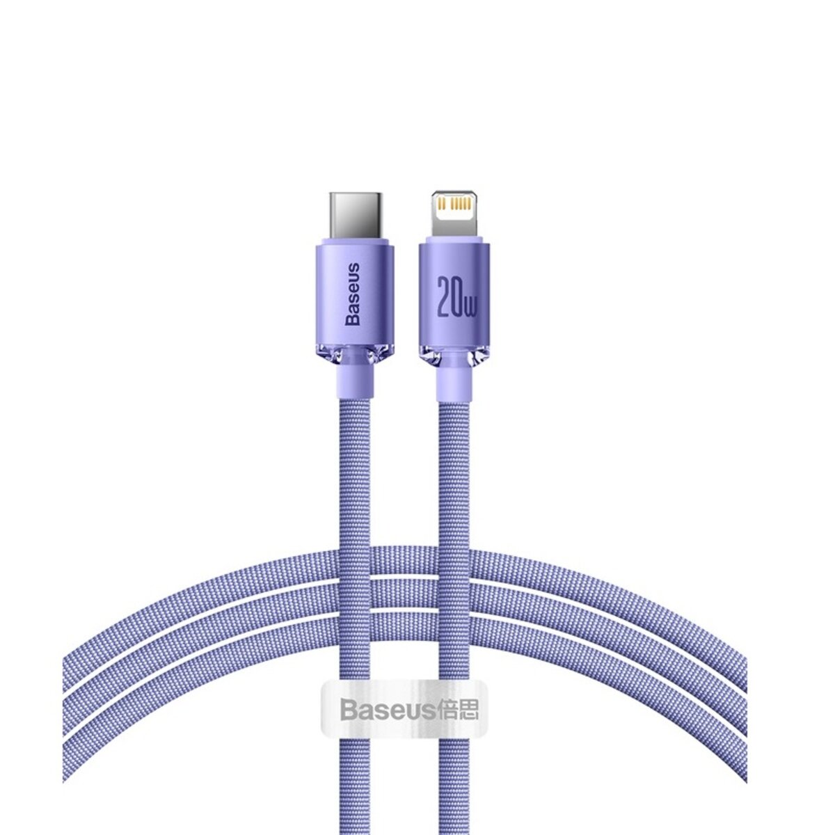 Кабель Baseus Crystal Shine Series Fast Charging Data Cable Type-C to iP 20W 2m Purple (CAJY000305) на картинке №1