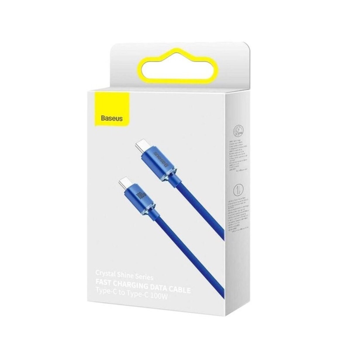 Кабель Baseus Crystal Shine Series Fast Charging Data Cable Type-C to Type-C 100W 1.2m Blue на картинке №2