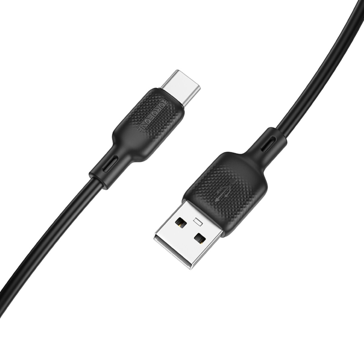 Кабель BOROFONE BX113 Lenny silicone charging data cable Type-C(L=2M) Black на картинке №1