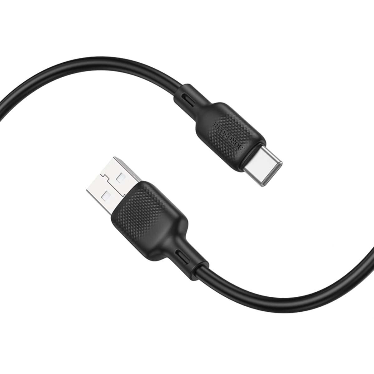 Кабель BOROFONE BX113 Lenny silicone charging data cable Type-C(L=2M) Black на картинке №3