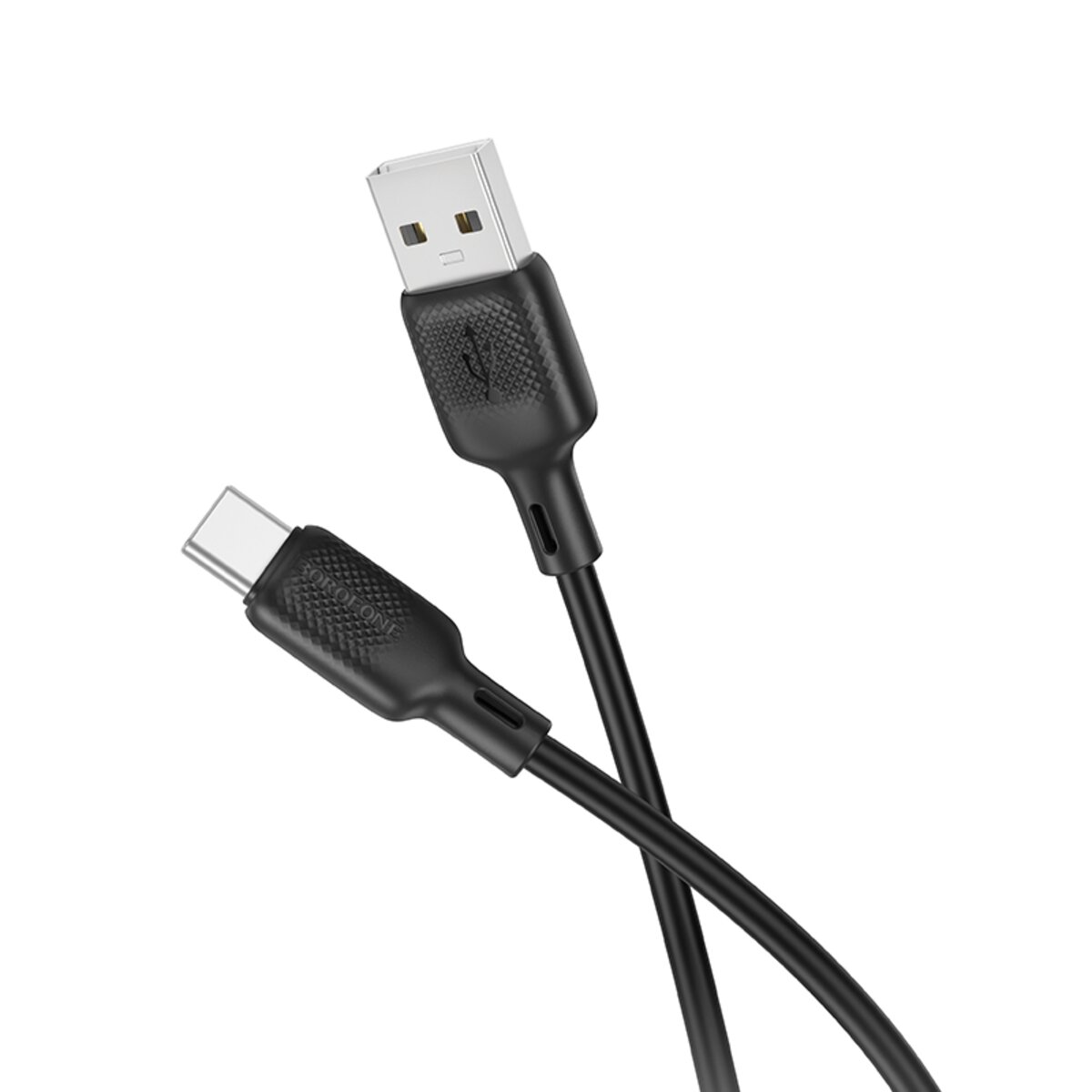 Кабель BOROFONE BX113 Lenny silicone charging data cable Type-C(L=2M) Black на картинке №2