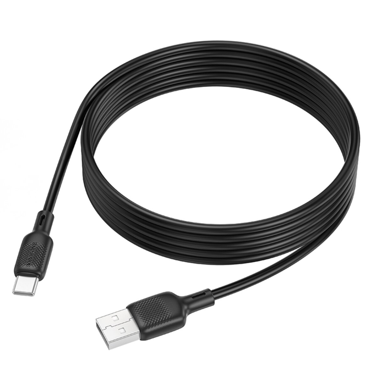Кабель BOROFONE BX113 Lenny silicone charging data cable Type-C(L=2M) Black на картинке №4