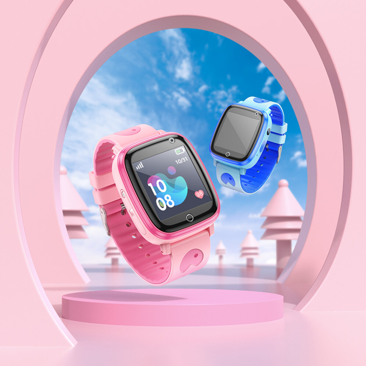 Дитячий cмарт-годинник Hoco Y100 children watch with call function Blue Фотографія №5 Дитячий cмарт-годинник Hoco Y100 children watch with call function Blue на малюнкі №5
