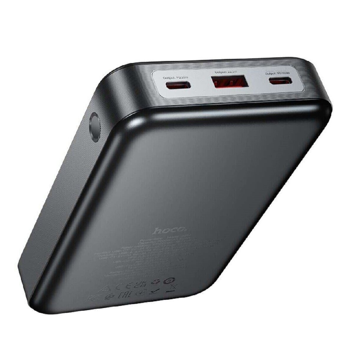 Зовнішній акумулятор HOCO Q30A Fast charge 130W power bank(20000mAh) Metal Gray (6942007634069) на картинке №6