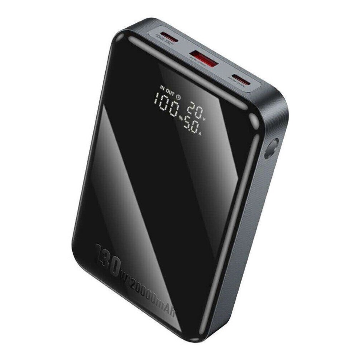 Зовнішній акумулятор HOCO Q30A Fast charge 130W power bank(20000mAh) Metal Gray (6942007634069) на картинке №7