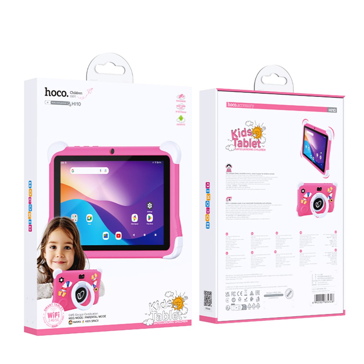 Планшет HOCO HI10 8-inch children tablet PC Pink (6942007634328) на картинке №2
