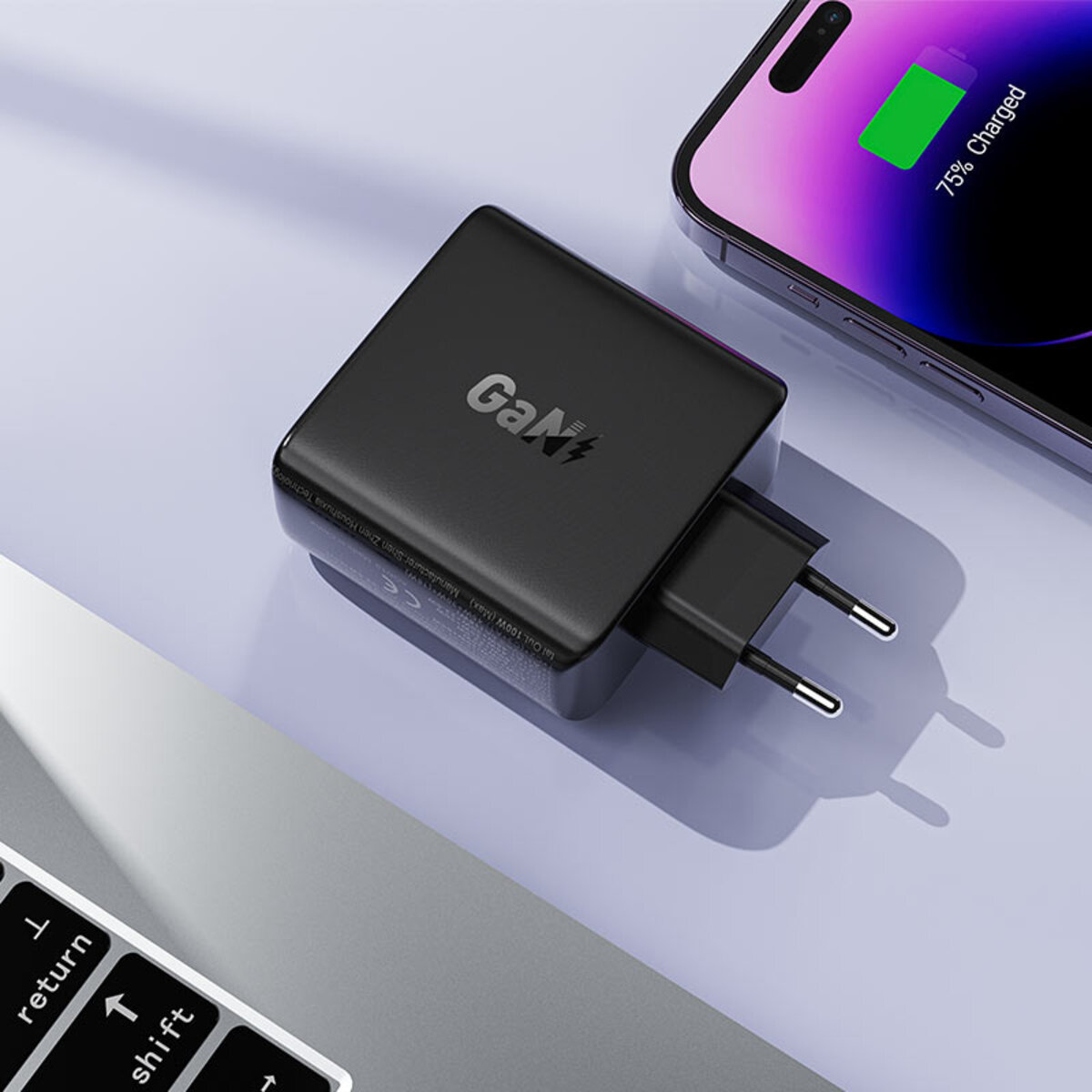 Мережевий зарядний пристрій ACEFAST A94 PD100W GaN (3*USB-C+USB-A) charger  Black на малюнкі №6