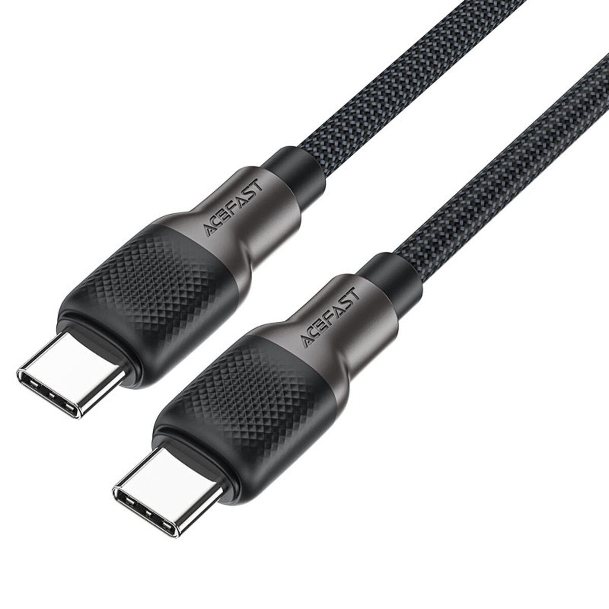 Кабель ACEFAST C10-03 Type-C to Type-C 3A, 60W, 1.2m, silicone, zinc connectors, Black (6974316283119) на картинке №1