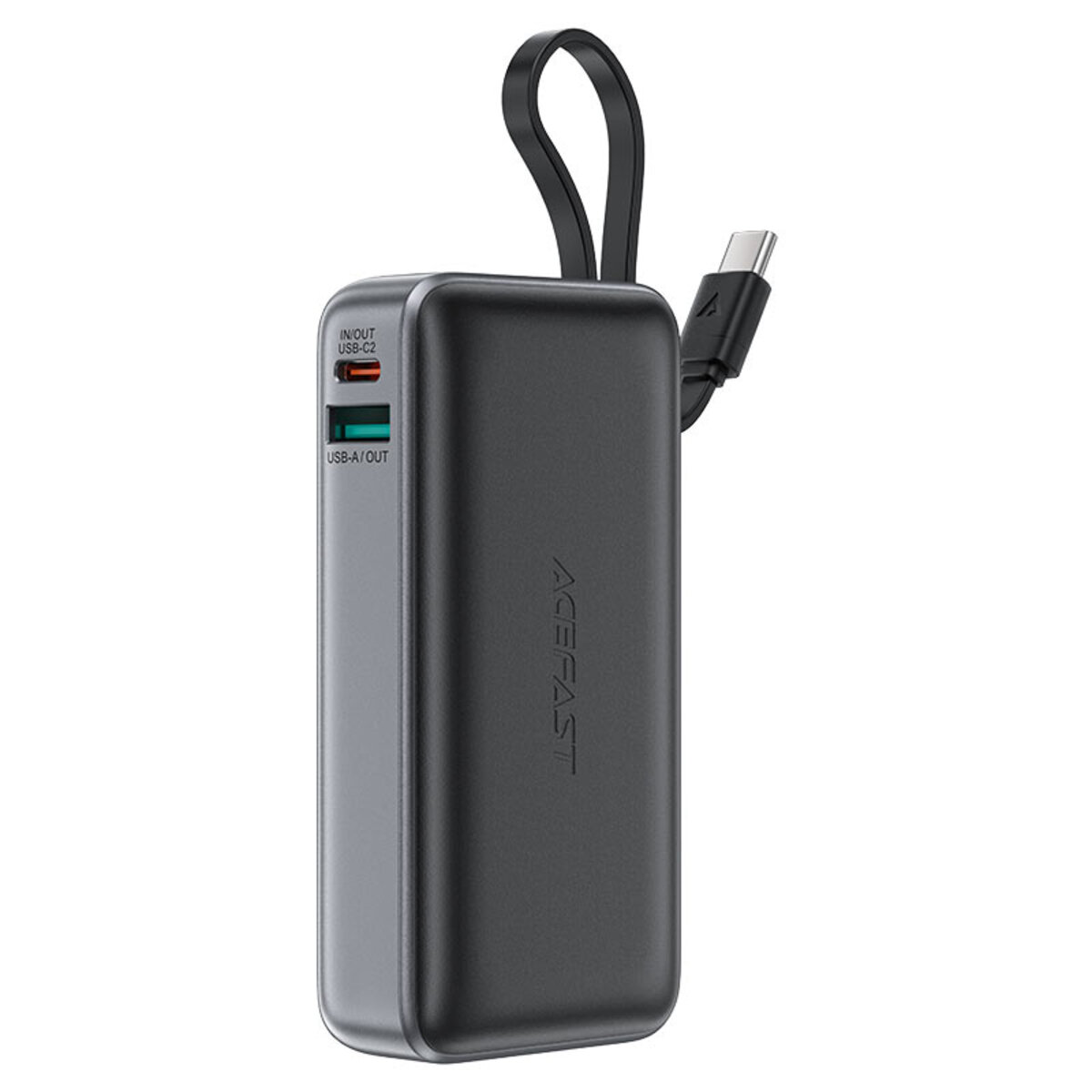 Зовнішній акумулятор ACEFAST M7 PD30W power bank with cable 10000mAh, Black на картинке №1