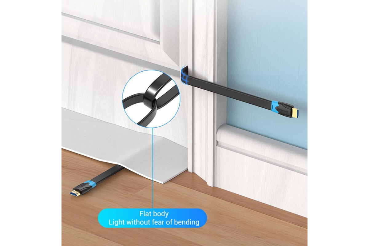 Кабель Vention Flat HDMI Cable 1.5M Black на малюнкі №7