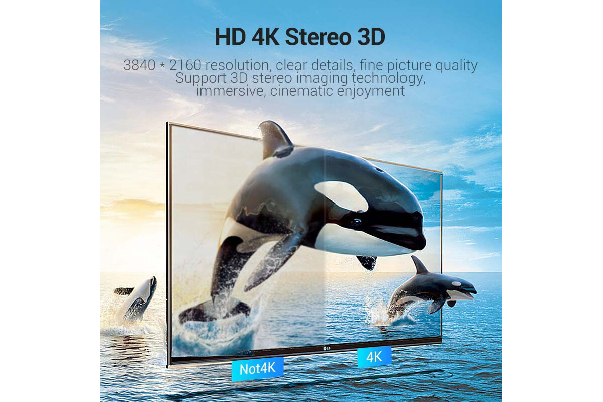 Кабель Vention Flat HDMI Cable 1.5M Black на малюнкі №4