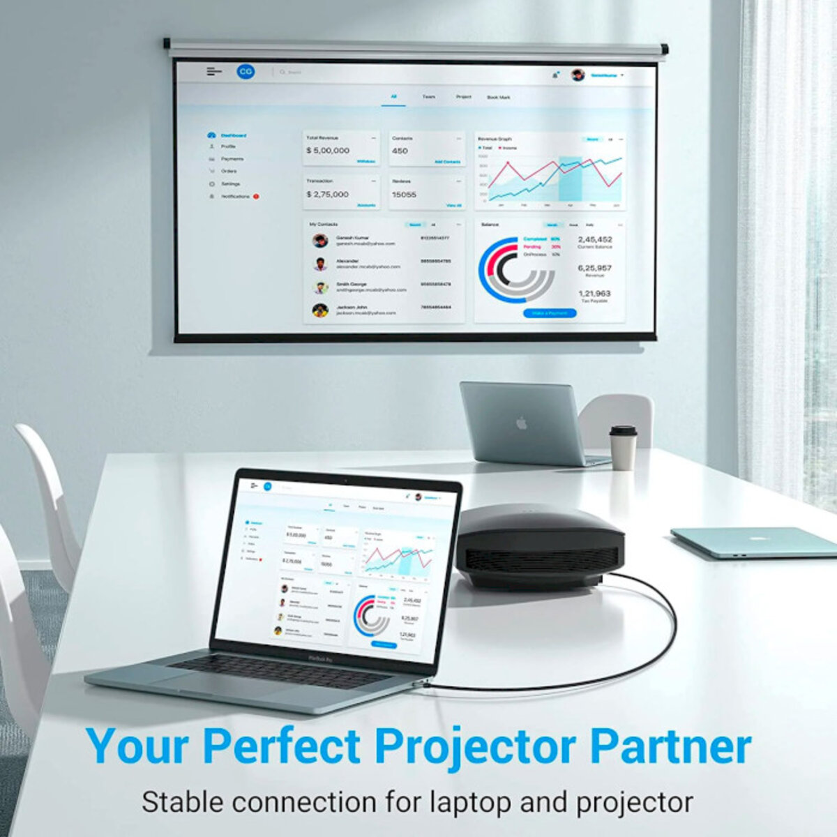 Кабель Vention Cotton Braided USB-C to HDMI Cable 1.5M Black Aluminum Alloy Type на малюнкі №6