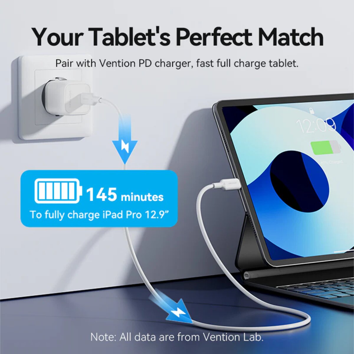 Кабель Vention USB 2.0 Type-C Male to Lightning Male 3A Cable 2M Black PVC Type (LAKBH) на картинке №6