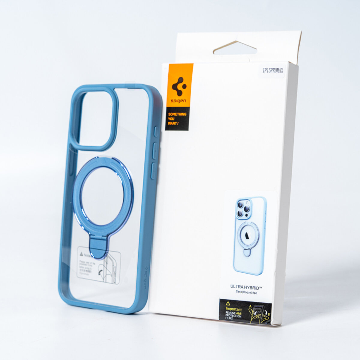 Чохол для смартфона Spigen AAA Magnetic Ring for Apple iPhone 15 Light Blue на малюнкі №1