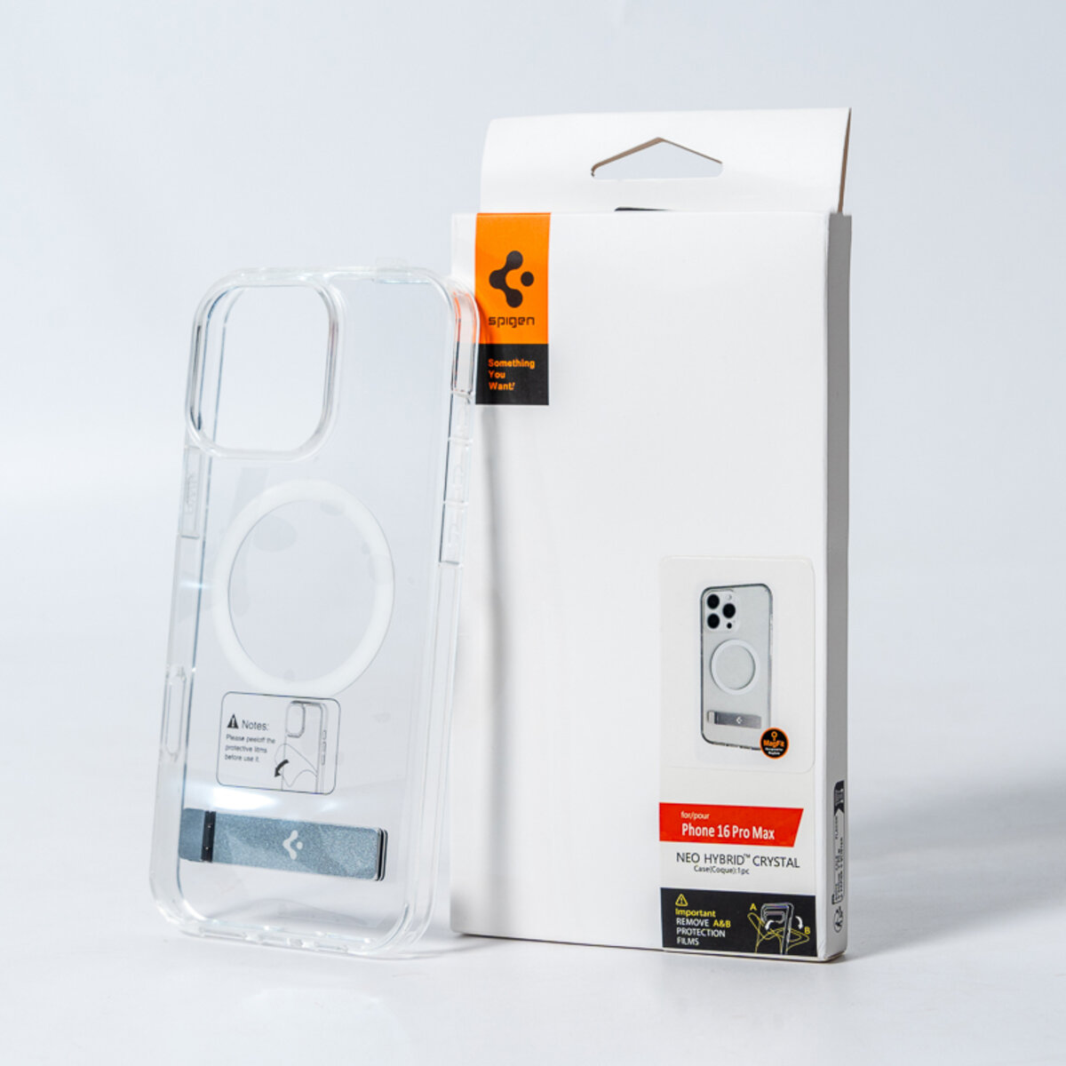 Чохол Spigen AAA Magnetic Clear Stand for Apple iPhone 16 Transparent (SPGCLST16) на картинке №2