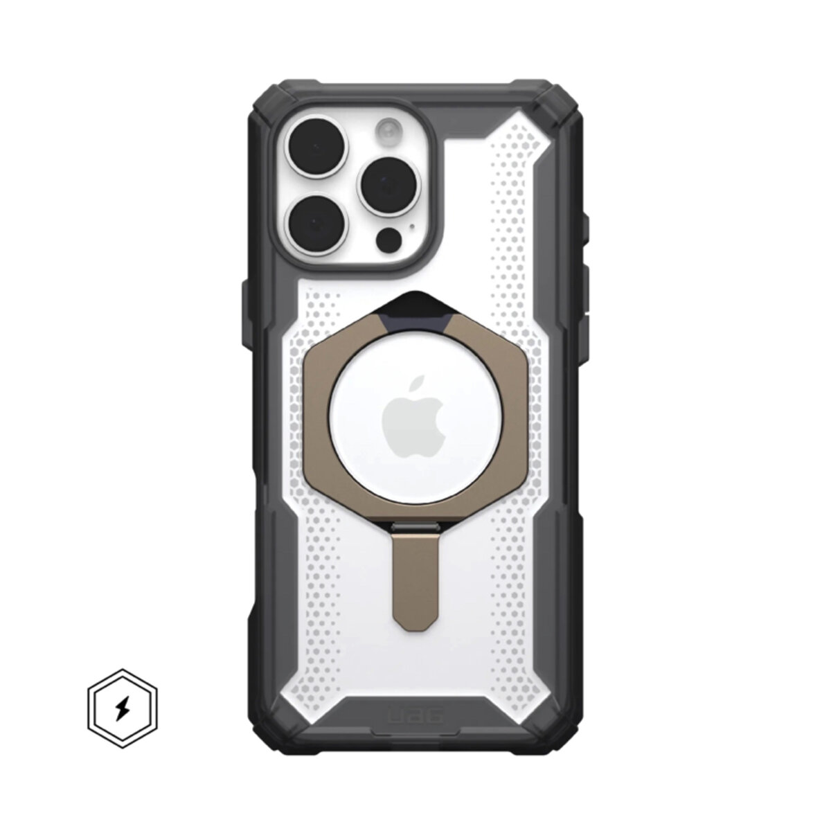 Противоударный чехол UAG Plazma MagSafe XTE (AAA) Apple iPhone 14 Pro Max | Drop and Shockproof (Черный) на картинке №4