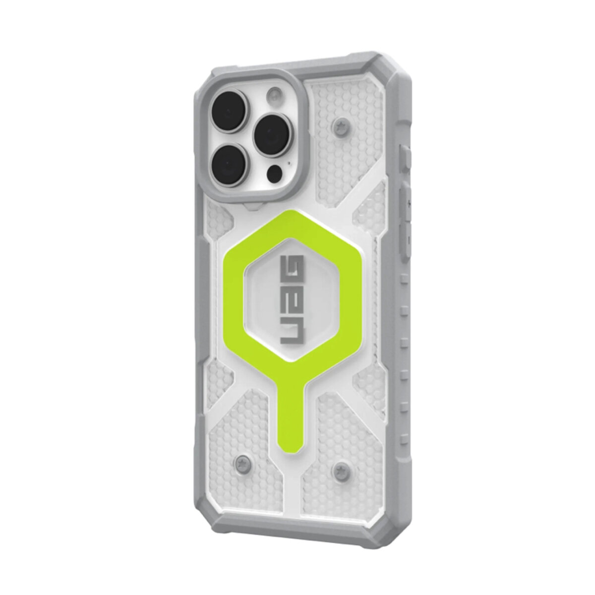 Противоударный чехол UAG Pathfinder with MagSafe (AAA) Apple iPhone 16 | Drop and Shockproof (Салатовый) на картинке №4