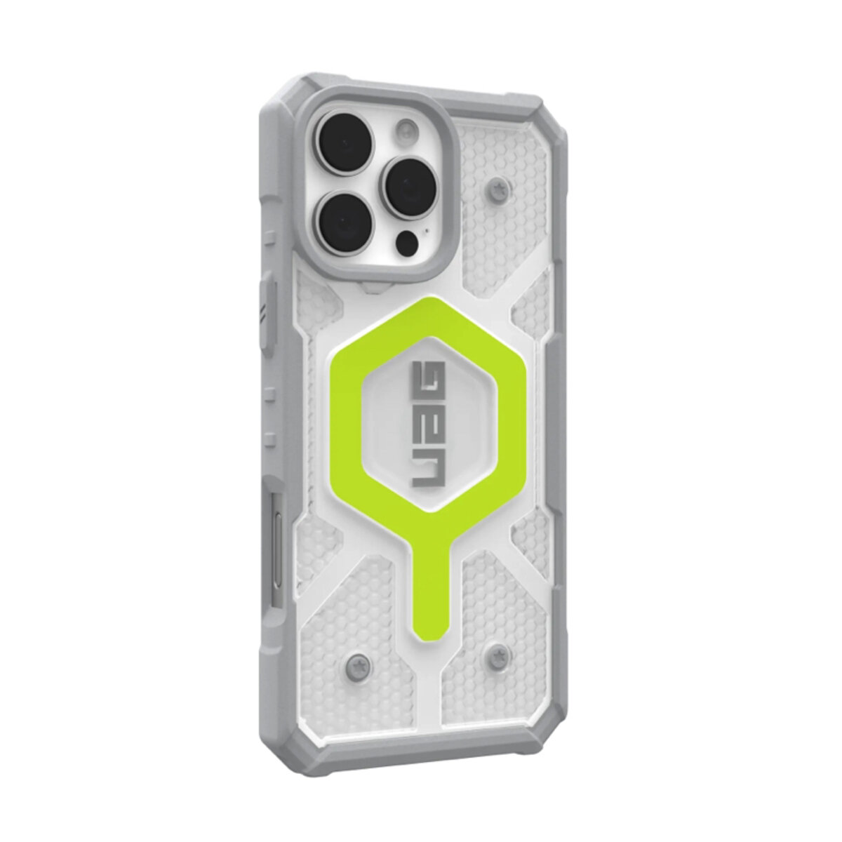 Противоударный чехол UAG Pathfinder with MagSafe (AAA) Apple iPhone 16 Pro | Drop and Shockproof (Салатовый) на картинке №3