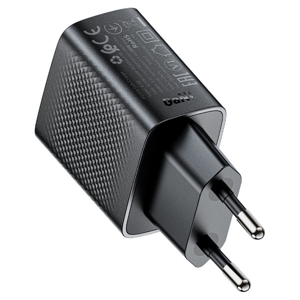 Мережевий зарядний пристрій ACEFAST A102 PD30W GaN single USB-C charger (EU) Black (6974316283287) на картинке №5