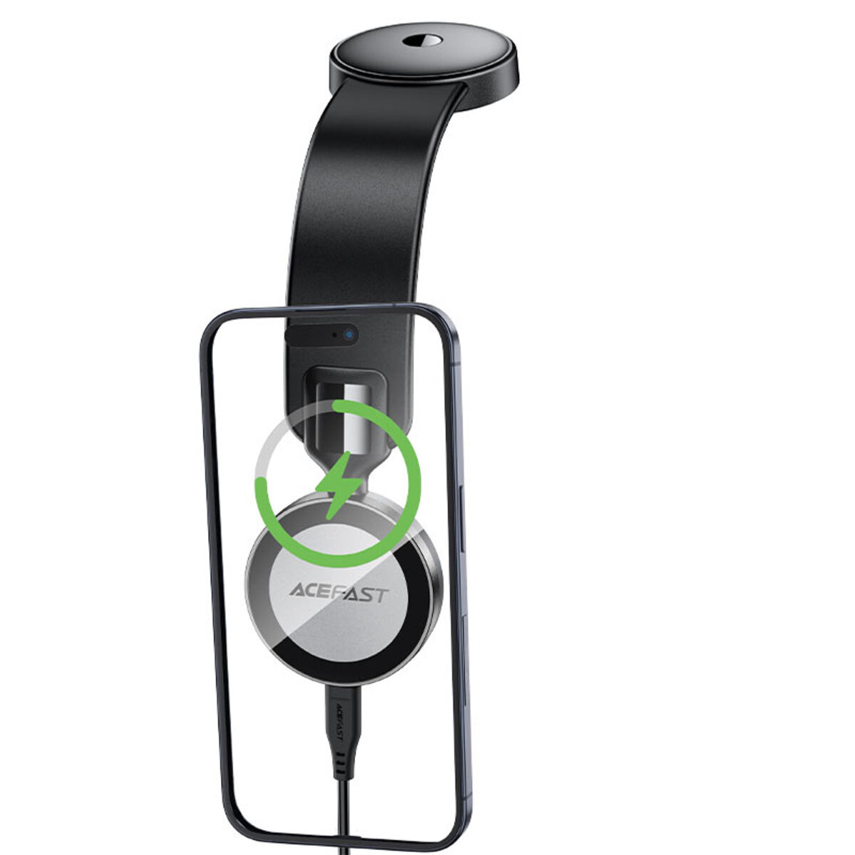 Автотримач для телефона ACEFAST D37 magnetic wireless charging car holder for dashboard Black (6974316283546) на картинке №4