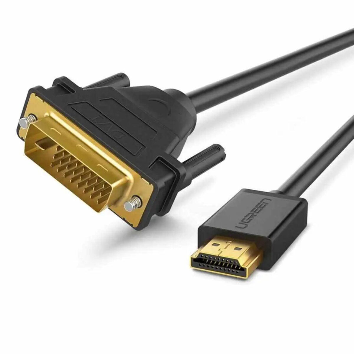 Перехідник UGREEN HDMI to DVI 2K Cable Male to Male Black 3m (UGR-10136) на картинке №1
