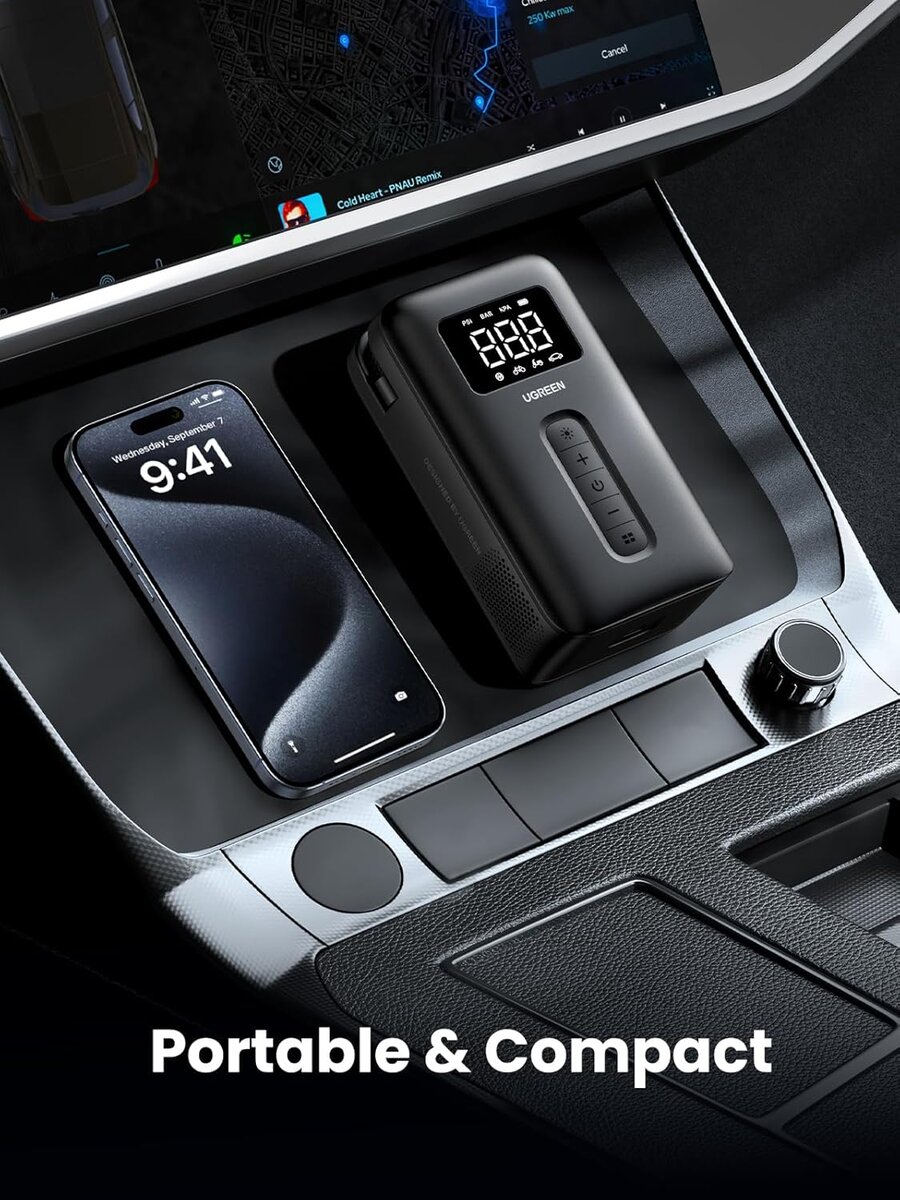 Автомобільний насос UGREEN Portable Tire Inflator (UGR-15951) на картинке №6