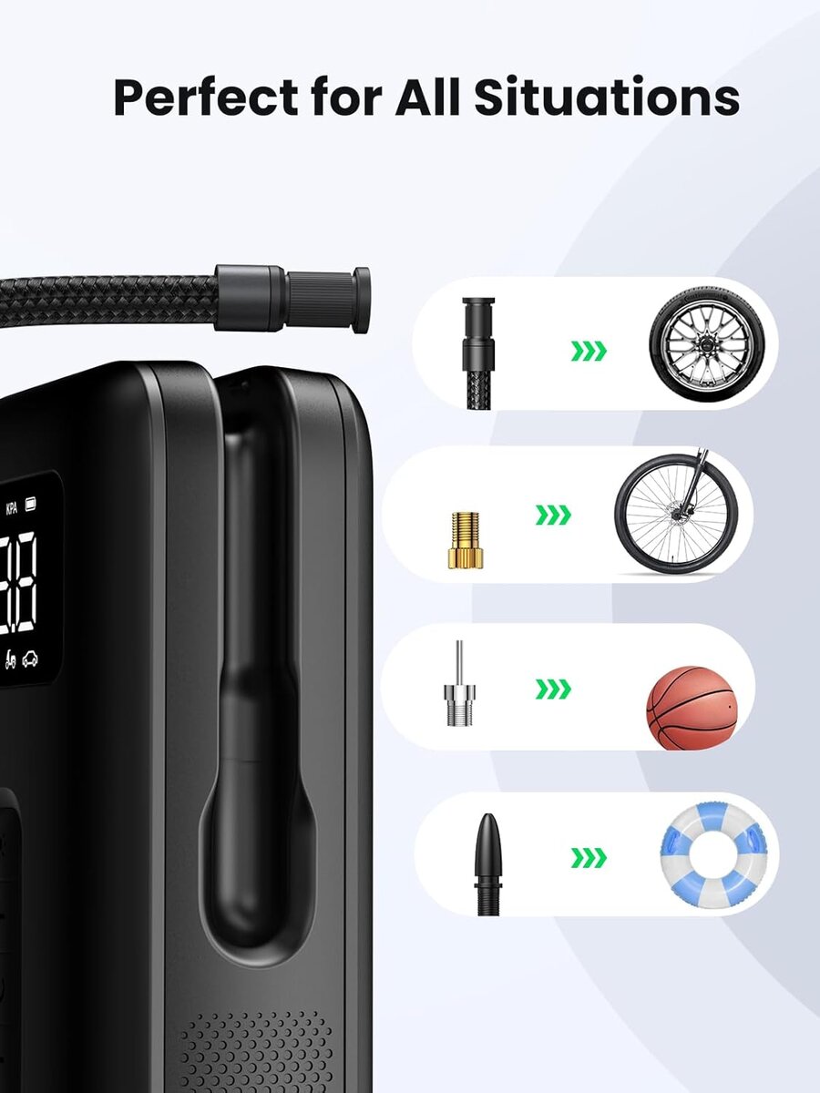 Автомобільний насос UGREEN Portable Tire Inflator (UGR-15951) на картинке №7