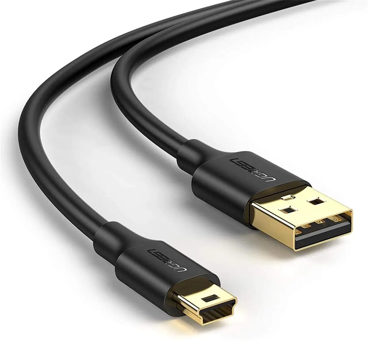 Кабель UGREEN USB 2.0 A Male to Mini 5 Pin Male Cable 1.5m (Black) на малюнкі №3