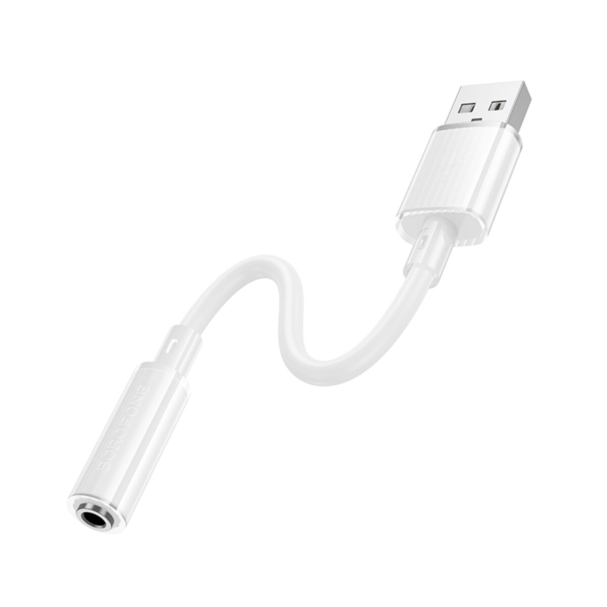 Перехідник BOROFONE BV22 Lemon external sound card USB-A to 3.5 White Фотографія №3 Перехідник BOROFONE BV22 Lemon external sound card USB-A to 3.5 White на малюнкі №3