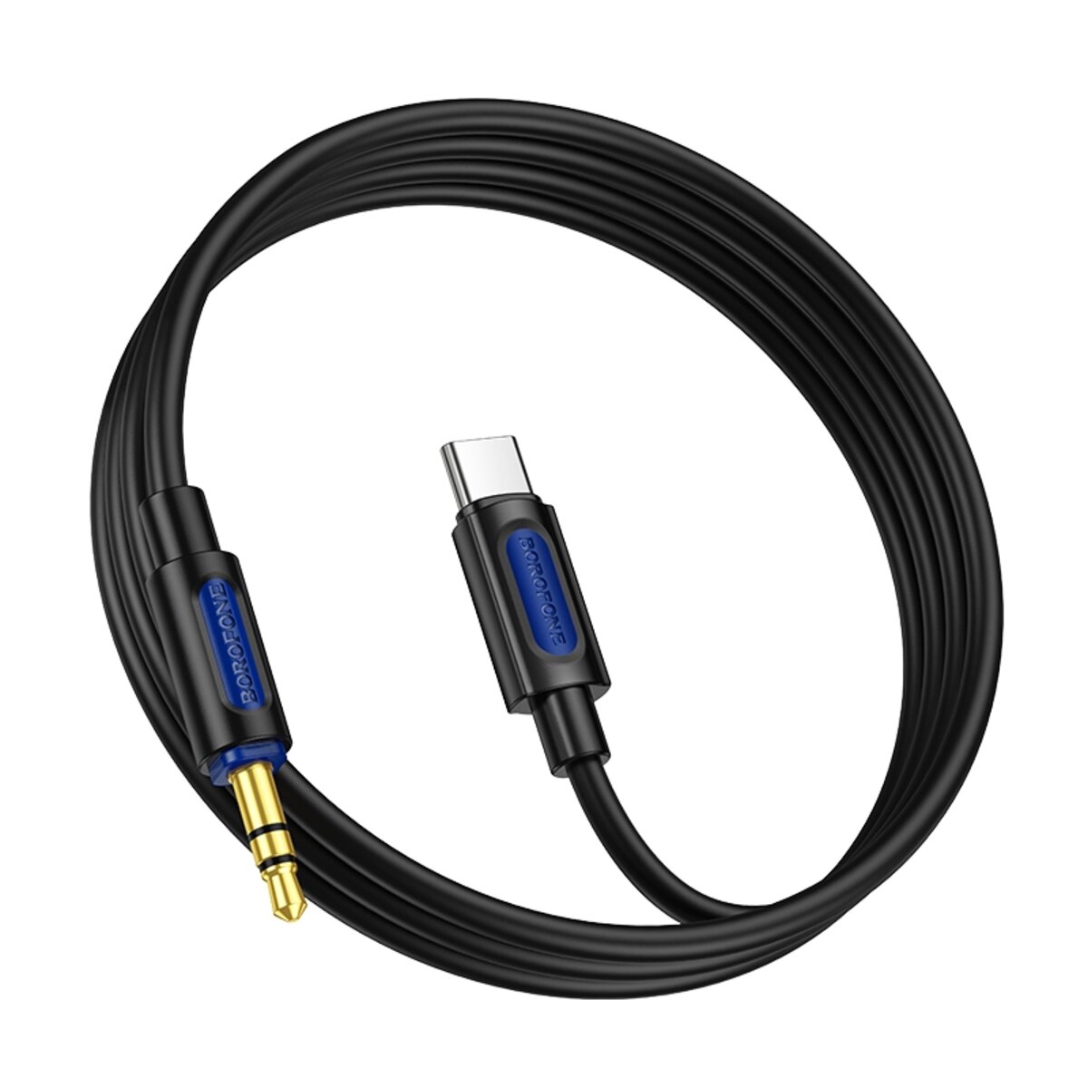 Аудіокабель BOROFONE BL20 True sound silicone digital audio conversion cable Type-C Black Фотографія №4 Аудіокабель BOROFONE BL20 True sound silicone digital audio conversion cable Type-C Black на малюнкі №4
