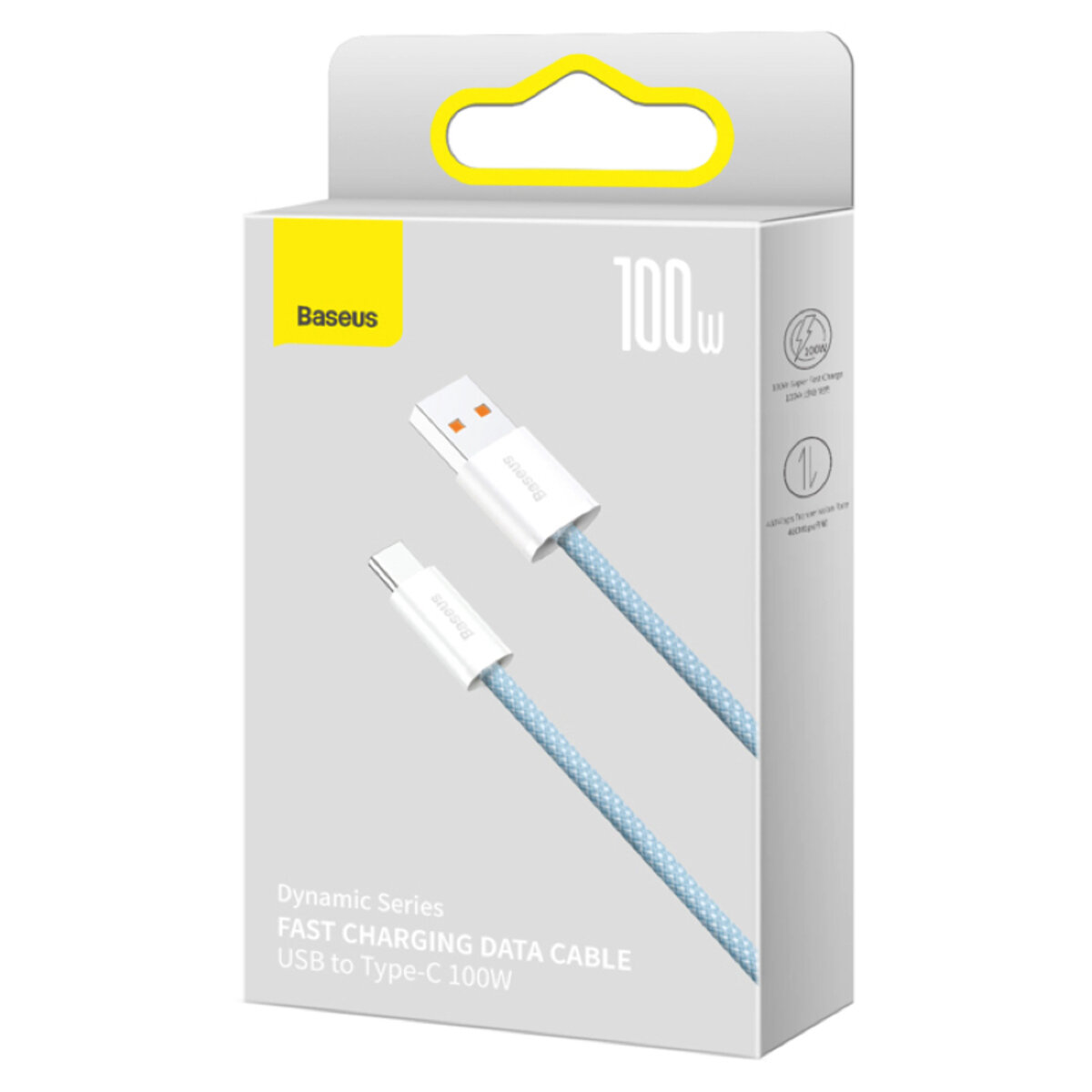 Кабель Baseus Dynamic Series Fast Charging Data Cable USB to Type-C 100W 1m Blue на малюнкі №2
