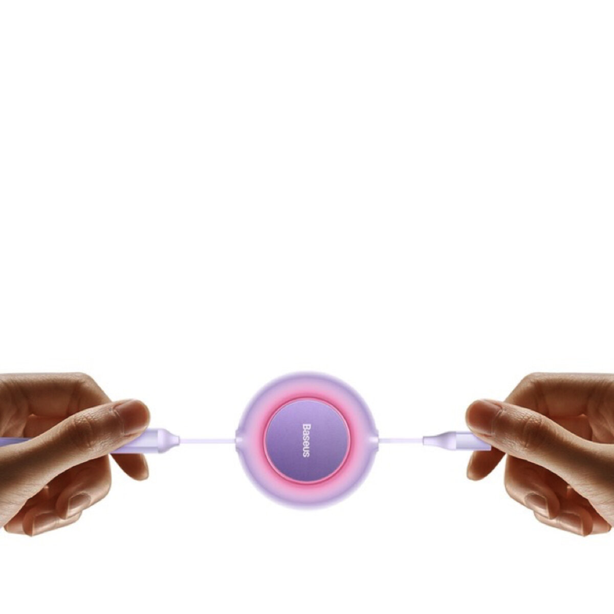 Кабель Baseus Bright Mirror 2 Series Retractable 3-in-1 Fast Charging  Data Cable Type-C to M+L+C 100W 1.1m Purple (CAMJ010205) на картинке №5