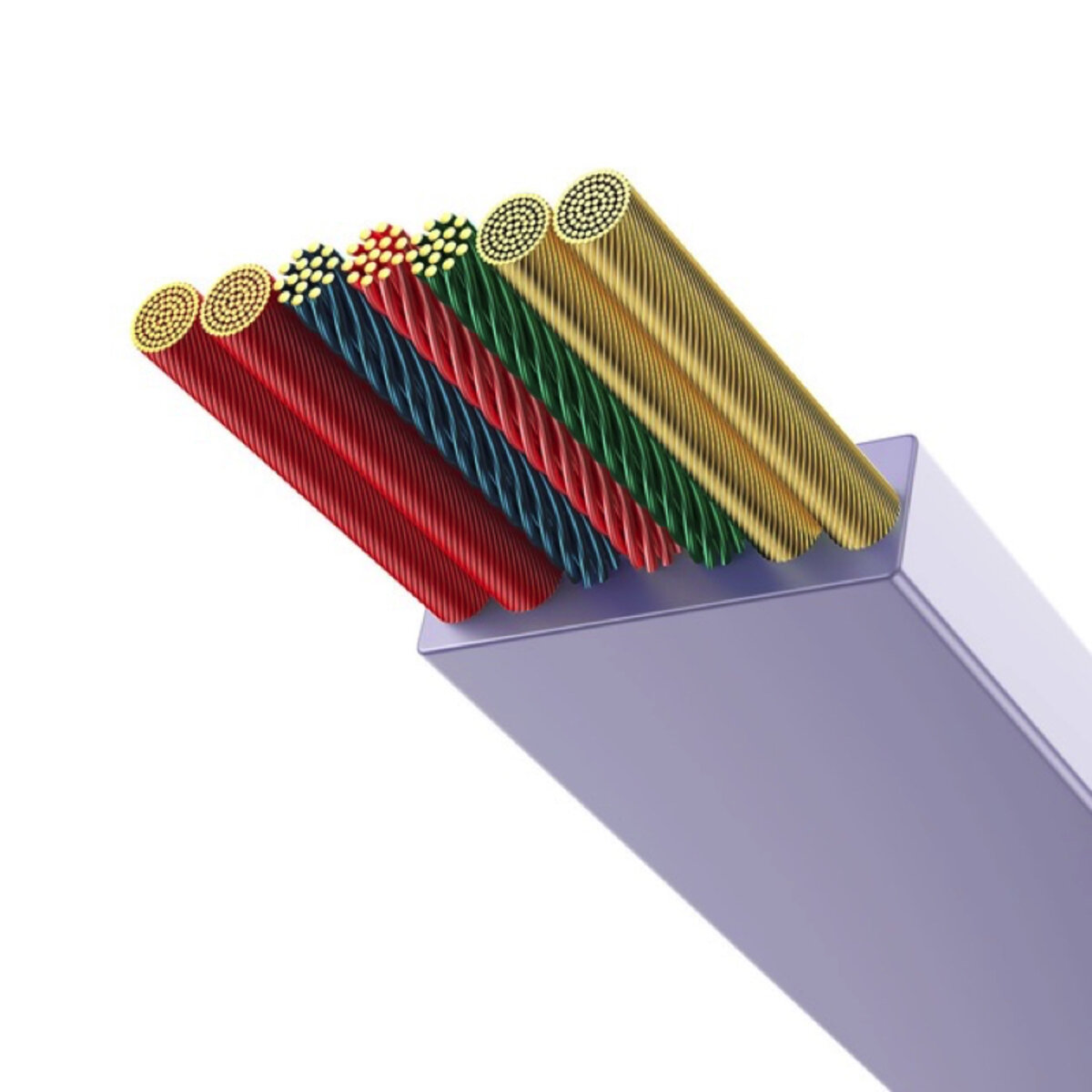 Кабель Baseus Bright Mirror 2 Series Retractable 3-in-1 Fast Charging  Data Cable Type-C to M+L+C 100W 1.1m Purple (CAMJ010205) на картинке №7