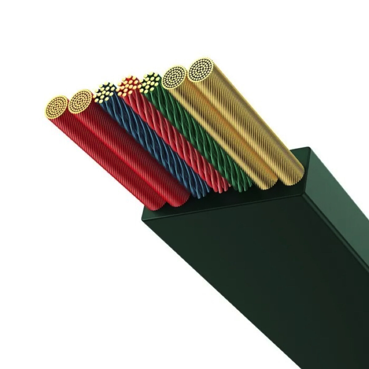 Кабель Baseus Bright Mirror 2 Series Retractable 3-in-1 Fast Charging  Data Cable Type-C to M+L+C 100W 1.1m Green (CAMJ010206) на картинке №7