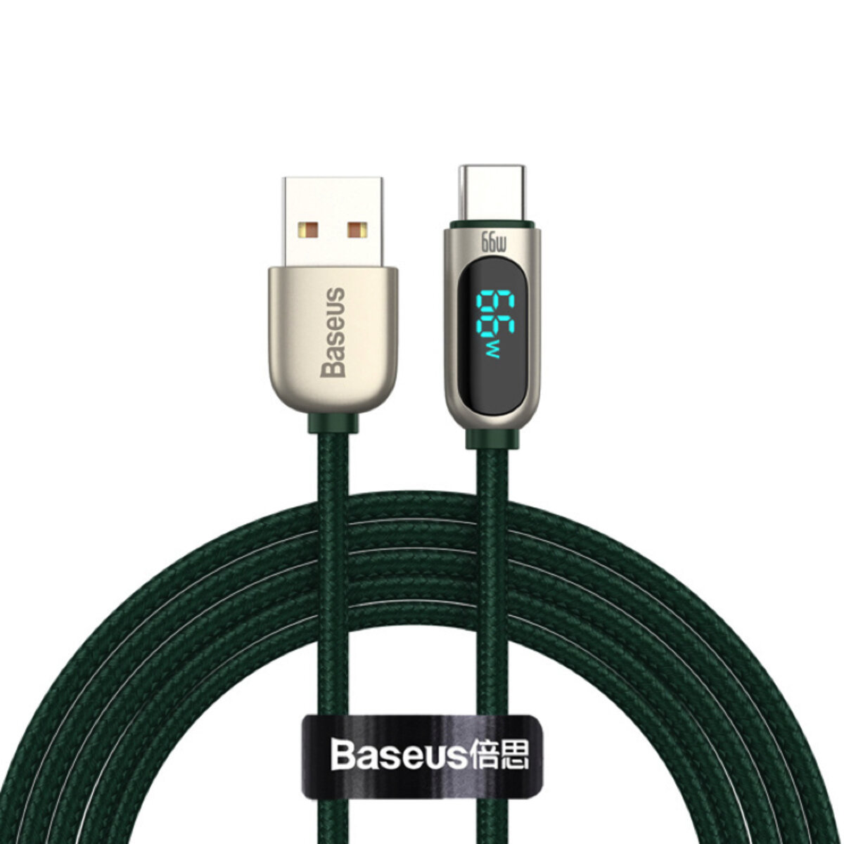 Кабель Baseus Display Fast Charging Data Cable USB to Type-C 66W 1m Green (CASX020006) на малюнкі №1